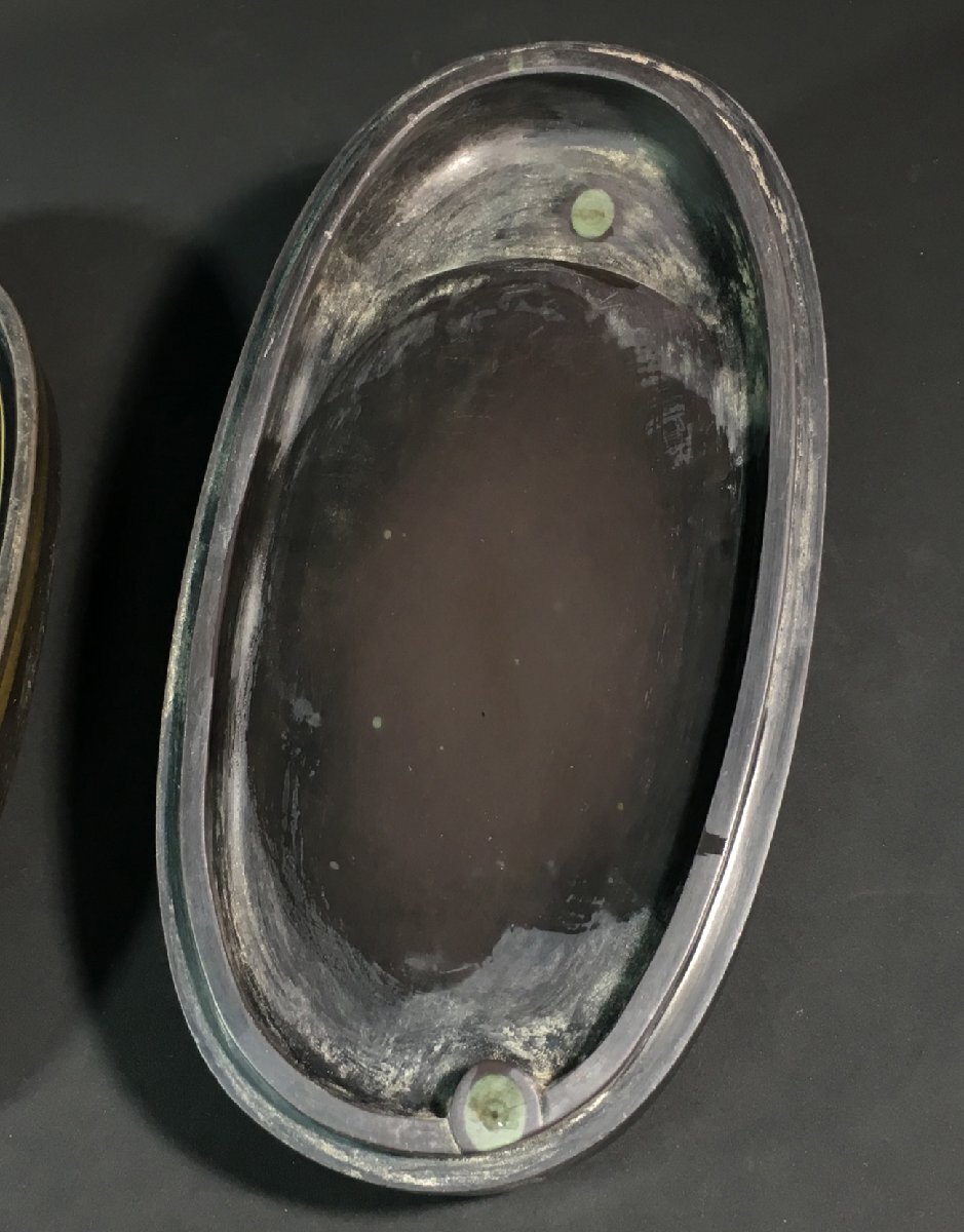 ■大成美術■老坑端硯 弥勒笑仏紋端渓硯 蓋硯 唐木硯合 (張)廷玉銘（検）清代 書家用硯 中国古硯 書道具 唐物 中国美術 骨董 301_画像8