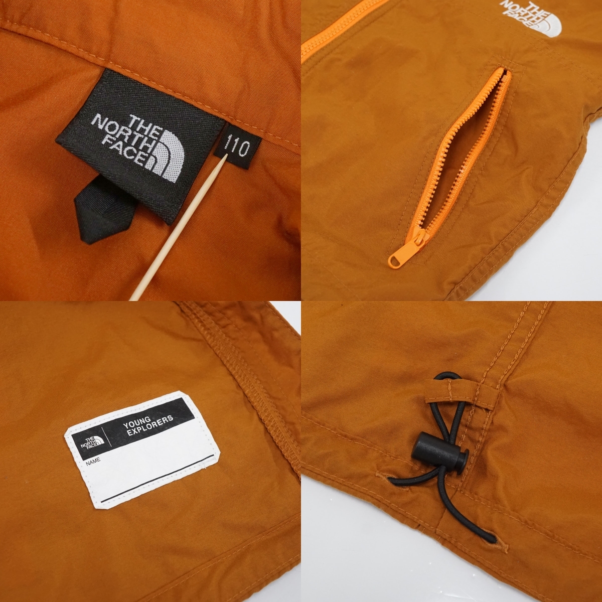 THE NORTH FACE ザノースフェイスキッズ コンパクトジャケット NPJ22210 アウトドア USED品 オレンジ 110サイズ X8313_画像5
