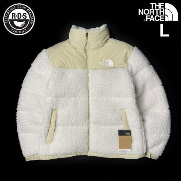 1円～!売切!【正規新品】THE NORTH FACE SHERPA NUPTSE JACKET ダウンジャケット ヌプシ モコモコ シェルパフリース ボア(L)白 190122-175_画像3