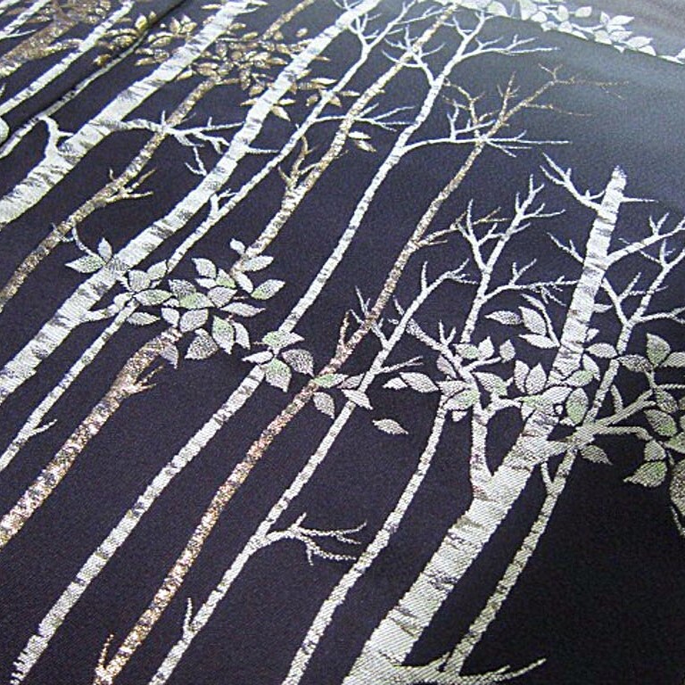 上質な逸品　新品未仕立　豪華作品　正絹　縫い取り訪問着（八掛付）白樺_画像5