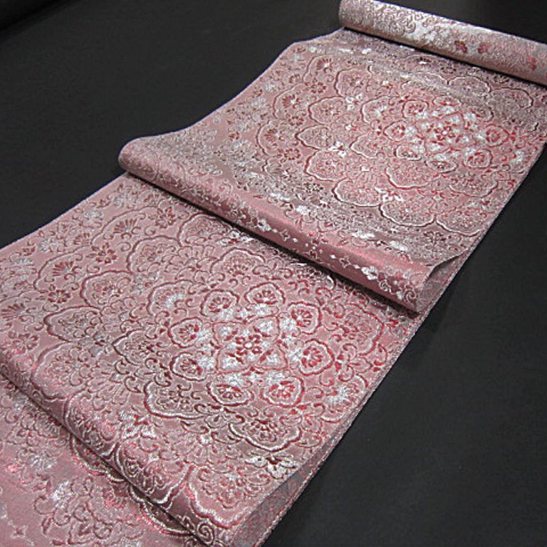 華やかな逸品 新品未仕立 豪華 西陣織六通柄丸巻袋帯 大円華紋_画像2