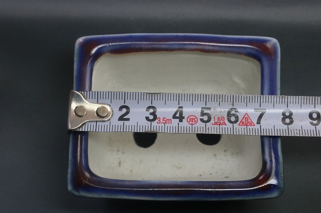 ★★陶翆庵　盆栽鉢【 陶 翠 】「白磁 中仙道 洗 馬」 「白磁外縁反形縁付段脚長方鉢」 （窯変）_画像7