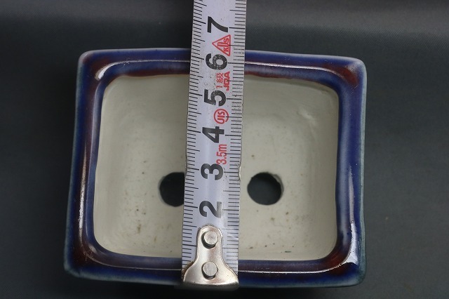 ★★陶翆庵　盆栽鉢【 陶 翠 】「白磁 中仙道 洗 馬」 「白磁外縁反形縁付段脚長方鉢」 （窯変）_画像8