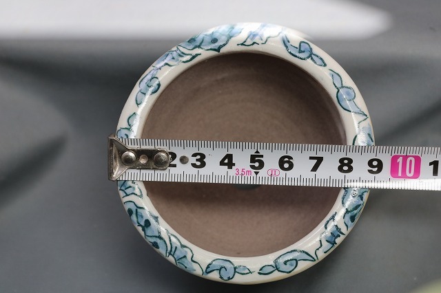 ★★陶翆庵　盆栽鉢【 陶 翠 】「 東海道五十三次 箱根 湖水図」 「外縁切脚縁付下帯丸鉢」_画像7