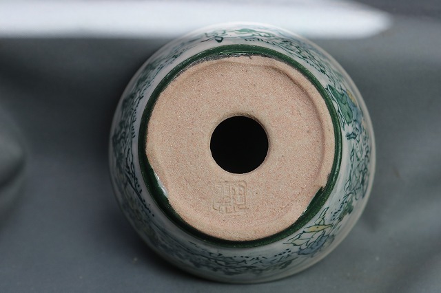 ★★　陶翠庵　盆栽鉢【陶 翠】 「渓山山水人物絵図」「呉須切立反形切脚丸鉢」_画像8