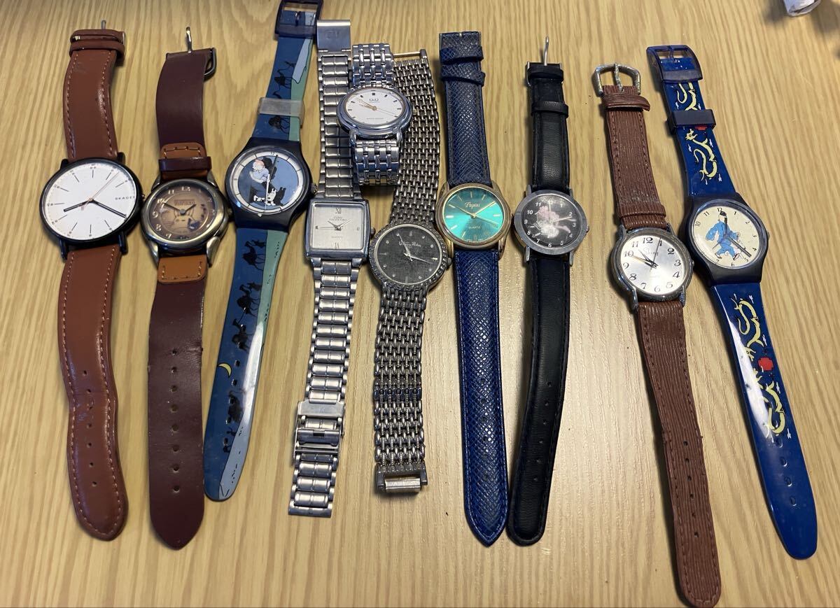 腕時計10本まとめ売り　Q&Q スカーゲン タンタン等_画像1