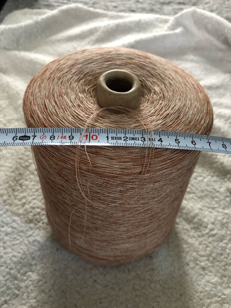 貴重!高級糸　番手不明・混率不明【13342 オレンジ系絣特殊糸】　　約1.58kg_画像8