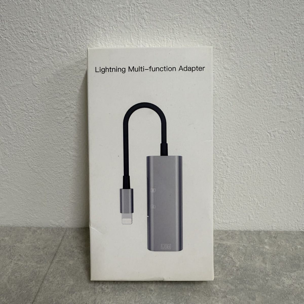 141 Lightning Multi-function Adapter USB SD TF 3in1 箱きず有り 1円〜_画像6