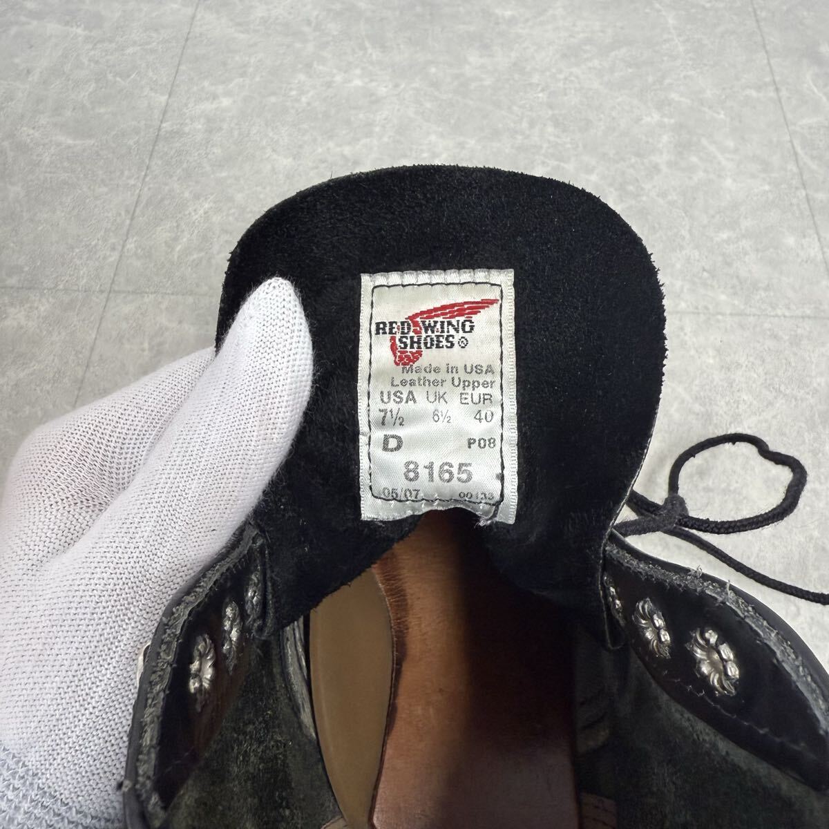 159 REDWING レッドウィング 8165 ワーク ブーツ ブラック 7.5インチ 1円〜_画像4