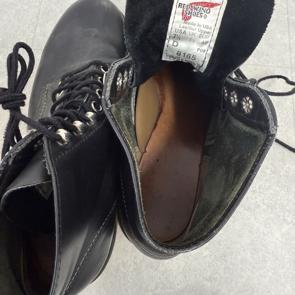 159 REDWING レッドウィング 8165 ワーク ブーツ ブラック 7.5インチ 1円〜_画像5