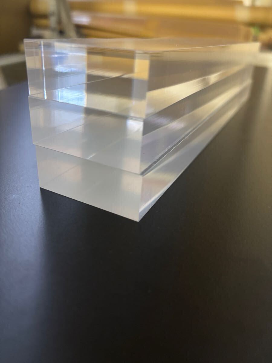 アクリル板 アクリルブロック 20mm厚 透明 3個セット_画像3