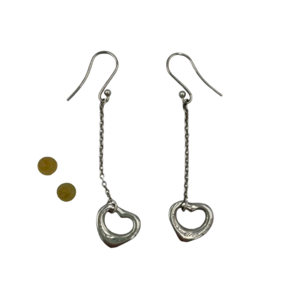 ◎ 美品 TIFFANY&Co ティファニー オープンハート ドロップ SV925 フック式 ピアス シルバー系_画像3