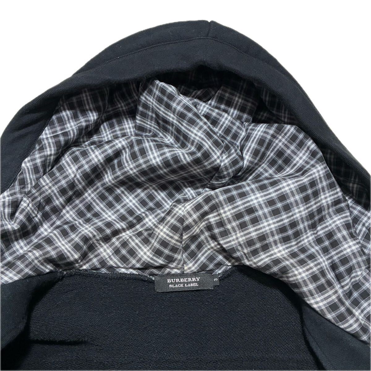  прекрасный товар /L размер * BURBERRY BLACK LABEL полупальто "даффл коут" Burberry Black Label noba проверка средний тренировочный черный чёрный мужской 3