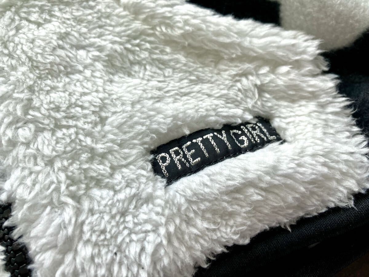 ［新品］100cm PRETTY GIRL お花柄ファー使いフリースパーカー ジャンパー_画像3