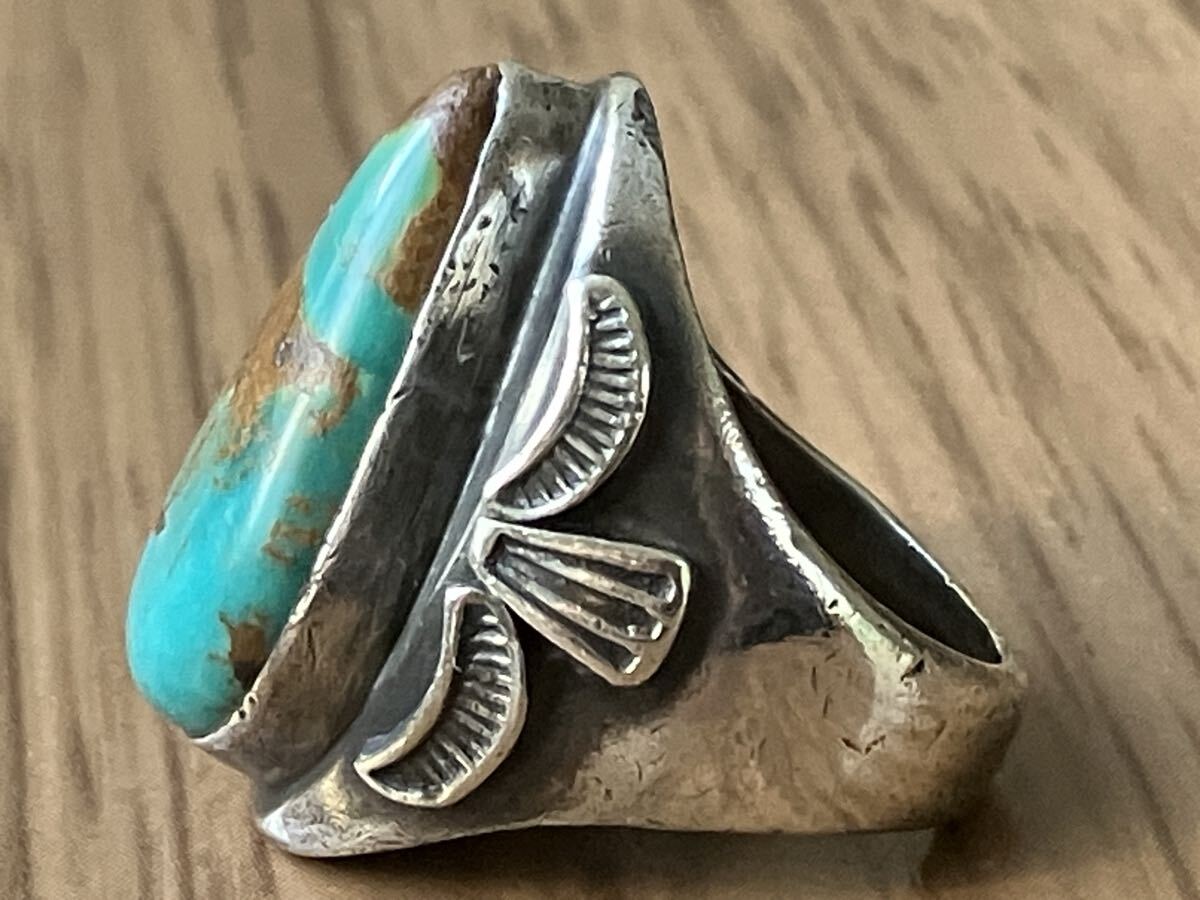 インディアンジュエリー シルバー925 リング 20号 指輪 ターコイズ ロイストン ナバホ族 Navajo ヴィンテージ_画像5