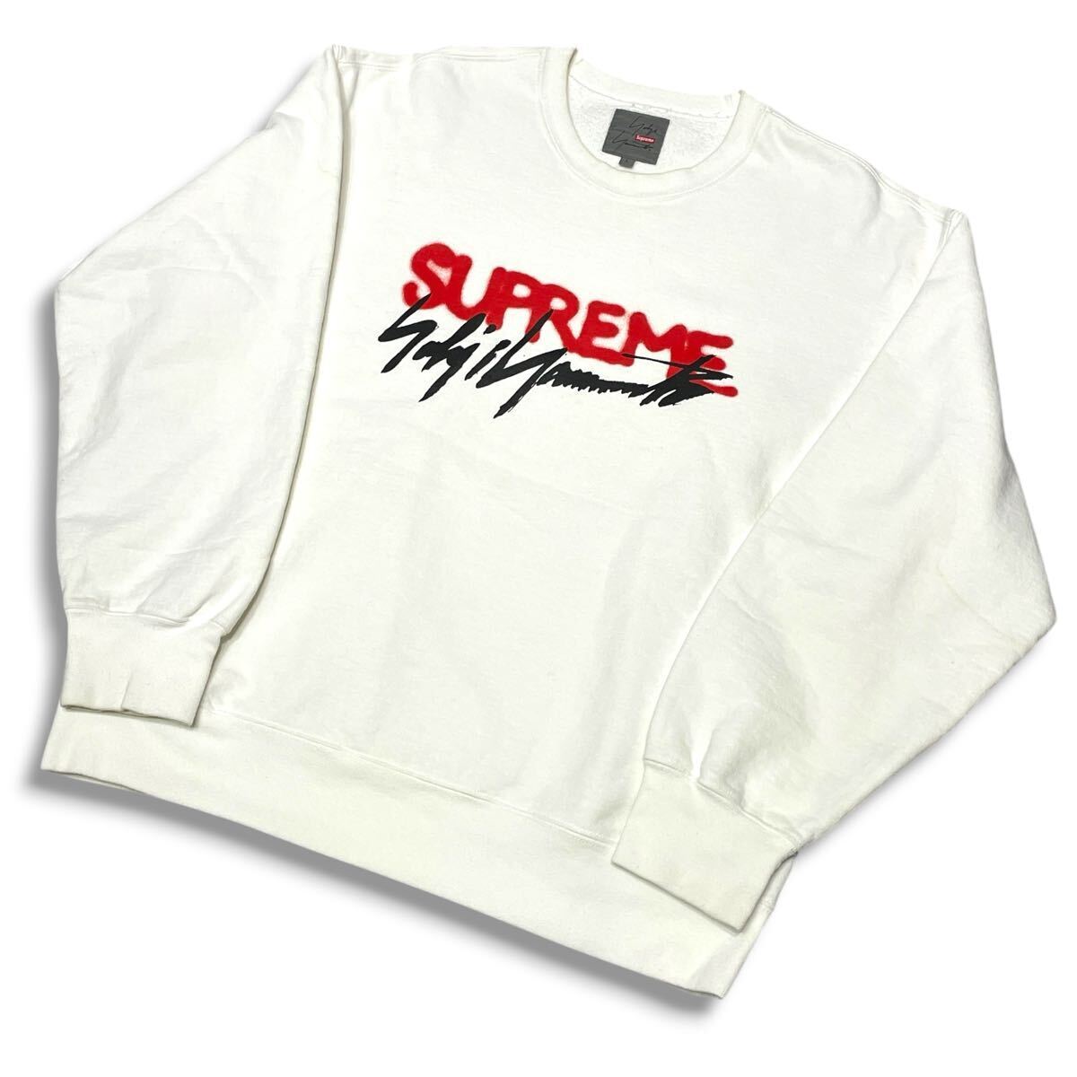 ★ 正規品 Supreme × Yohji Yamamoto Crewneck シュプリーム× ヨウジヤマモト 20AW スウェット トレーナー ロゴ プリント クルーネック L_画像2