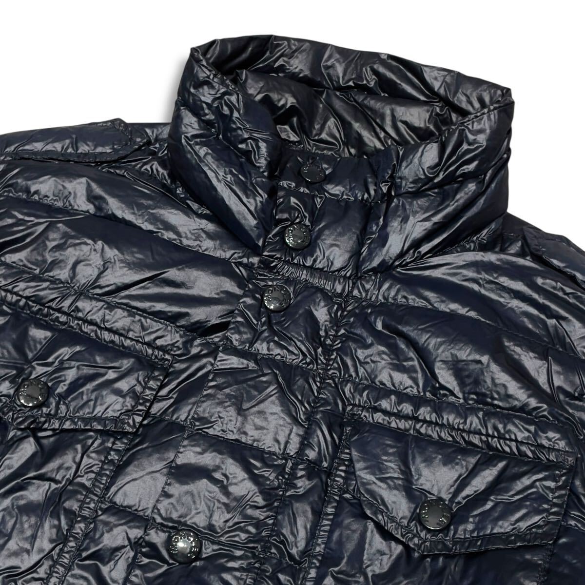 24 国内正規品 MONCLER モンクレール OMER DOWN JACKET ナイロン ダウンジャケット ジップアップ ブルゾン ネイビー 0 メンズ_画像4