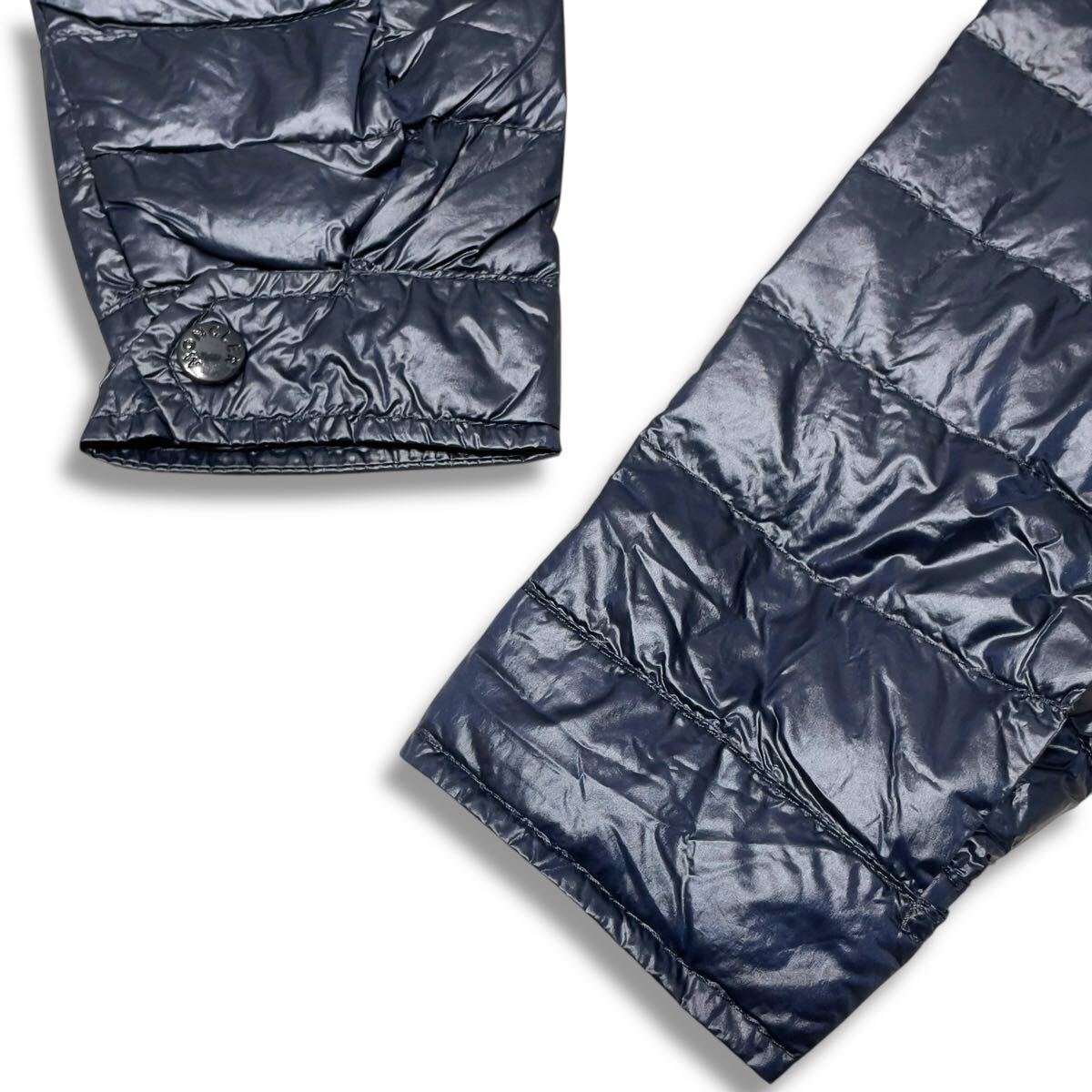 24 国内正規品 MONCLER モンクレール OMER DOWN JACKET ナイロン ダウンジャケット ジップアップ ブルゾン ネイビー 0 メンズ_画像6