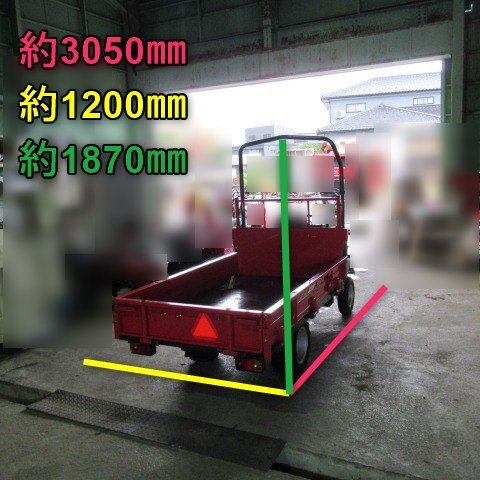 【決算セール】 富山 ★現行型★ 筑水キャニコム 運搬車 J71 下町小町シオン 平ボディ 8.4馬力 600㎏ ガソリン セル リコイル 中古品_画像3