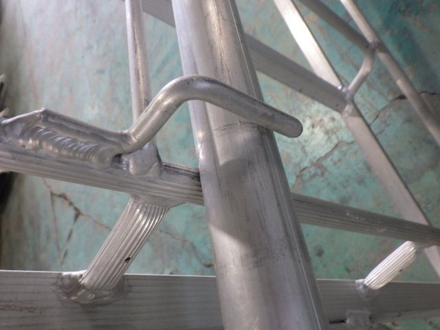 三重〇 5) ハセガワ 三脚 グリーンステップ GSC-360 はしご 荷重 100kg 12段 オールアルミ 脚立■3725静直_画像6