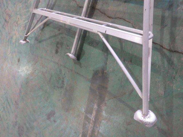 三重〇 5) ハセガワ 三脚 グリーンステップ GSC-360 はしご 荷重 100kg 12段 オールアルミ 脚立■3725静直_画像9