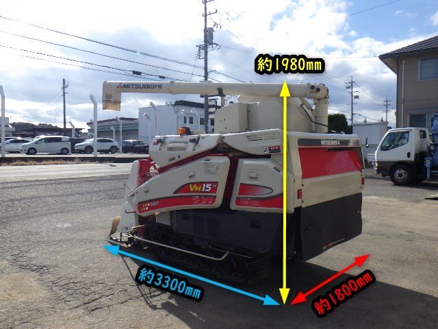 三重〇【決算セール】 三菱 3条刈 コンバイン VM15G レセルダ 定格15馬力 283時間 稲 刈取 グレンタンク ミツビシ MITSUBISH■1325111542椎_画像3