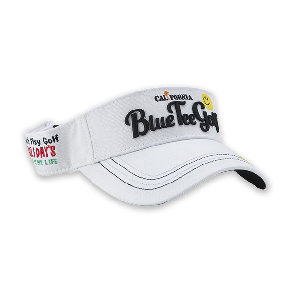 △1オークション♪-SM-Visor【ホワイト】ブルーティーゴルフ コットンバイザー[スマイル]【VS-001】BLUE TEE GOLF 送料無料_画像2