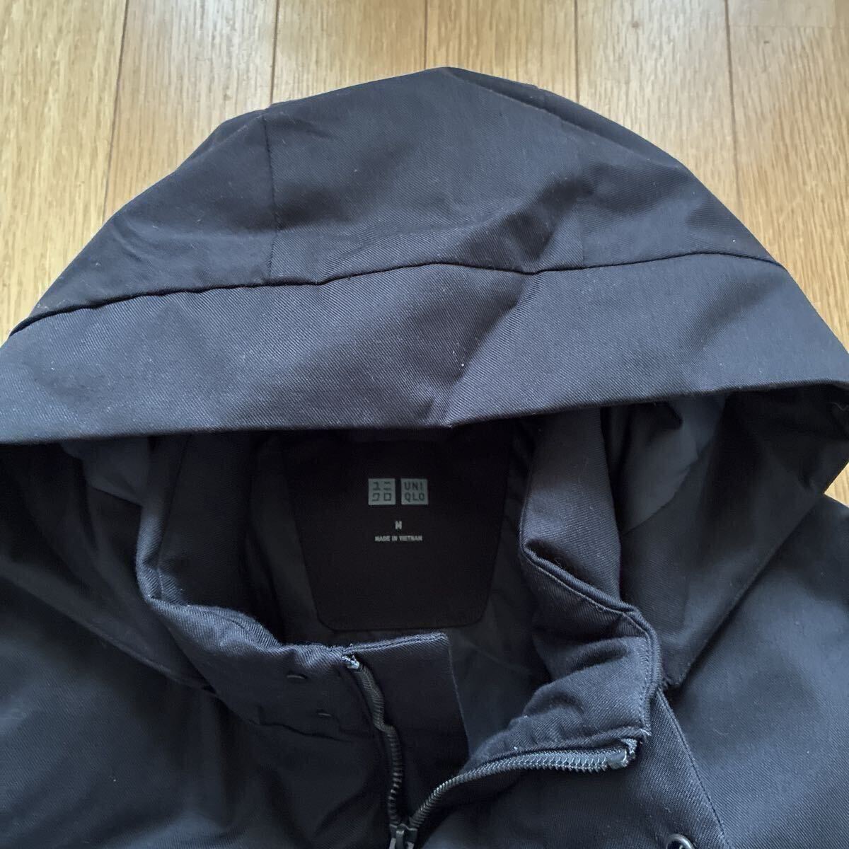 極美品 ユニクロ UNIQLO ハイブリッドダウン コート ブラック サイズM_画像3