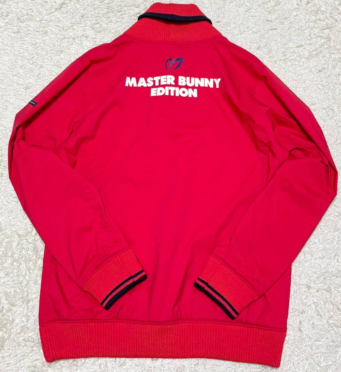 【大きいサイズ6(LL)★】美品 マスターバニーエディション●ショールカラー ウインドブレーカー ナイロンジャケット 赤☆裏地防風素材 (11)_画像5