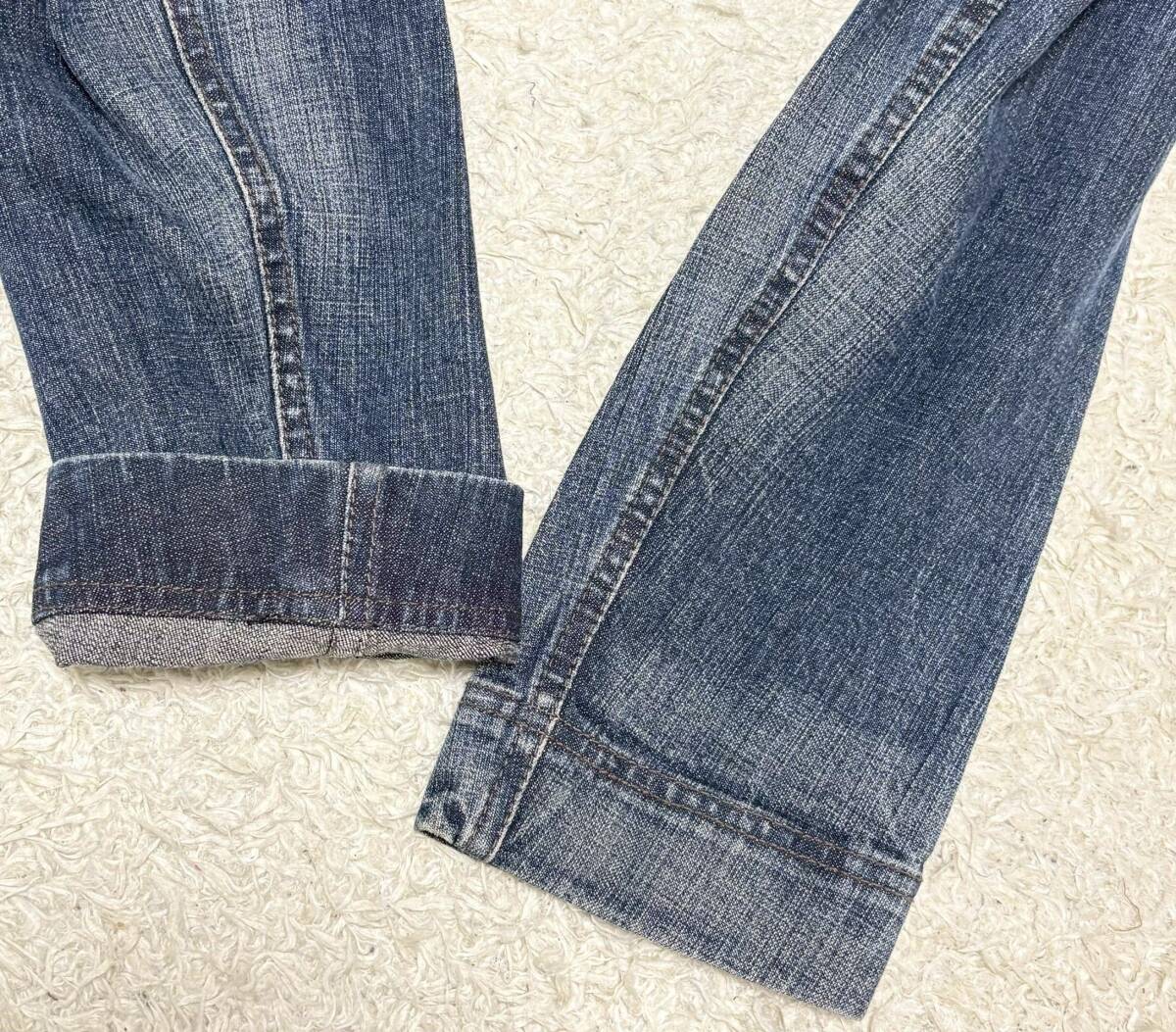 【未使用★大きいサイズLL】INTERMEZZO ダメージ加工 ストレッチデニム テーラードジャケット●インターメッツォ (11)_画像3