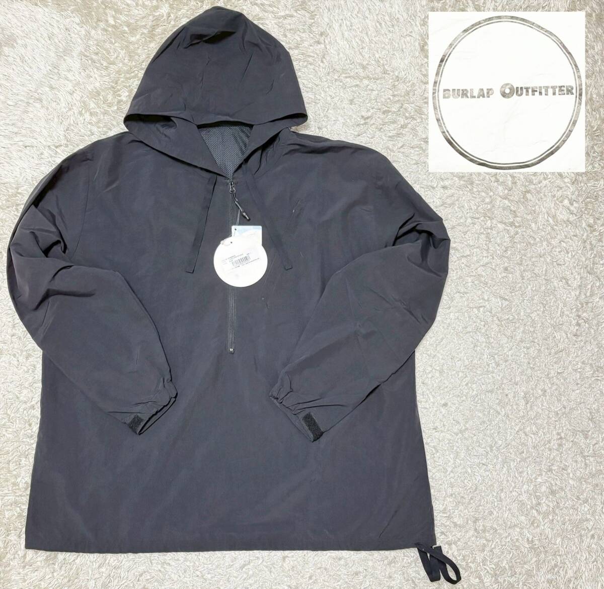 【未使用★】Lサイズ BURLAP OUTFITTER ナイロンアノラックパーカー 黒●バーラップアウトフィッター (11)_画像1