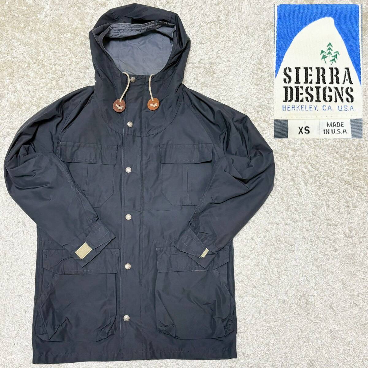 【USA製★】サイズXS SIERRA DESIGNS ロクヨンクロス マウンテンパーカー 黒●シエラデザイン (10)_画像1