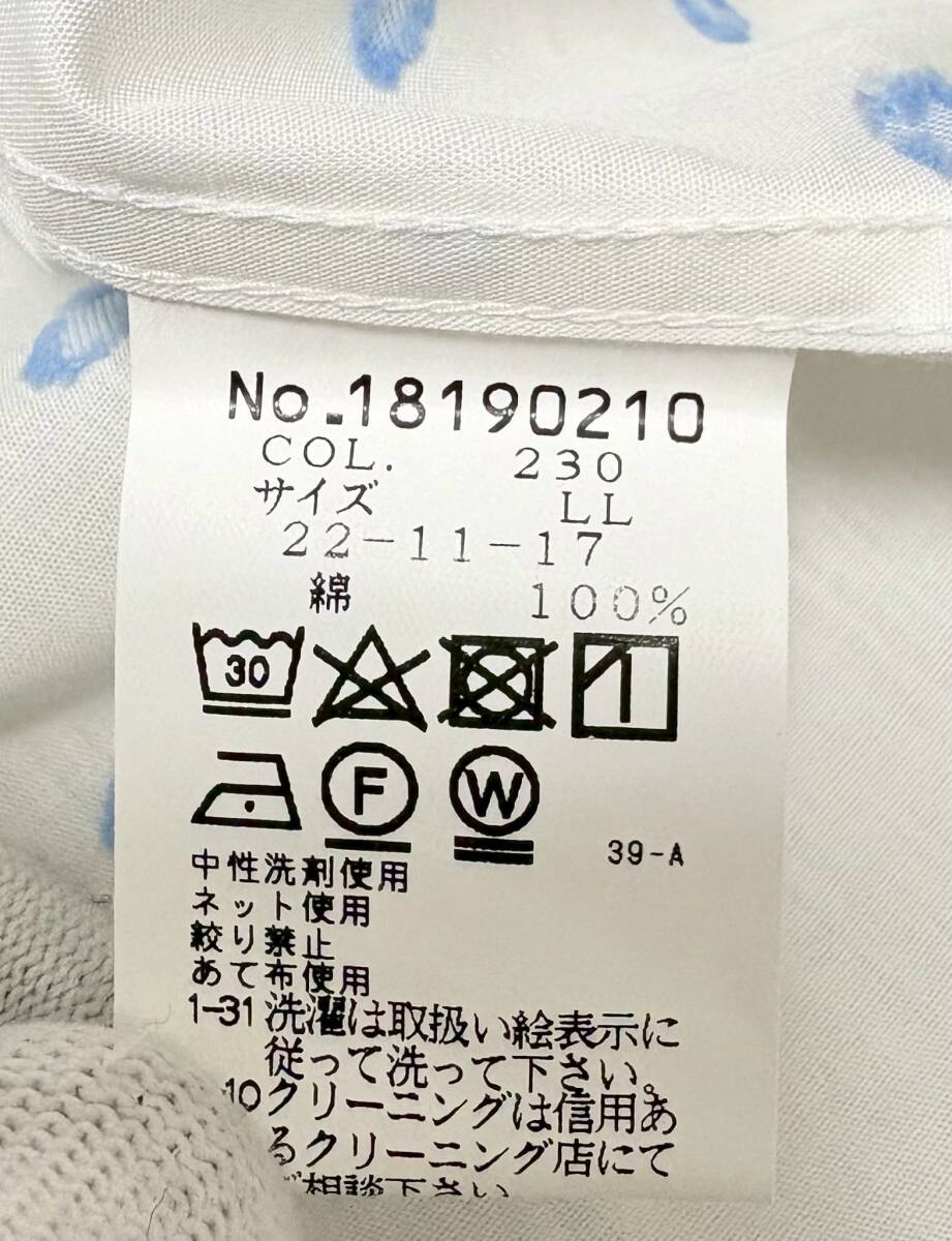 【未使用★大きいサイズLL】SINA COVA 長袖シャツ 白●ドット☆シナコバ (11)_画像7