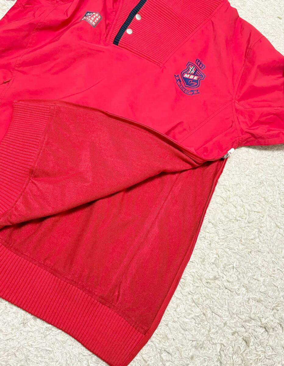 【大きいサイズ6(LL)★】美品 マスターバニーエディション●ショールカラー ウインドブレーカー ナイロンジャケット 赤☆裏地防風素材 (11)_画像3