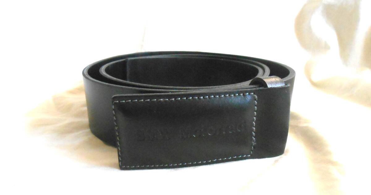 未使用 BMW Motorrad 黒 ブラックレザーベルト イタリア製 _画像6