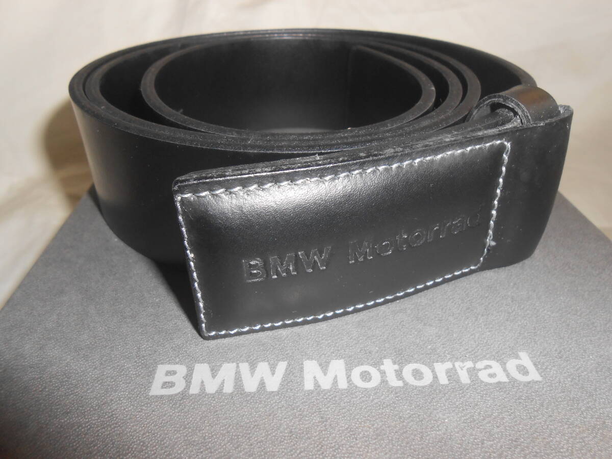 未使用 BMW Motorrad 黒 ブラックレザーベルト イタリア製 _画像1