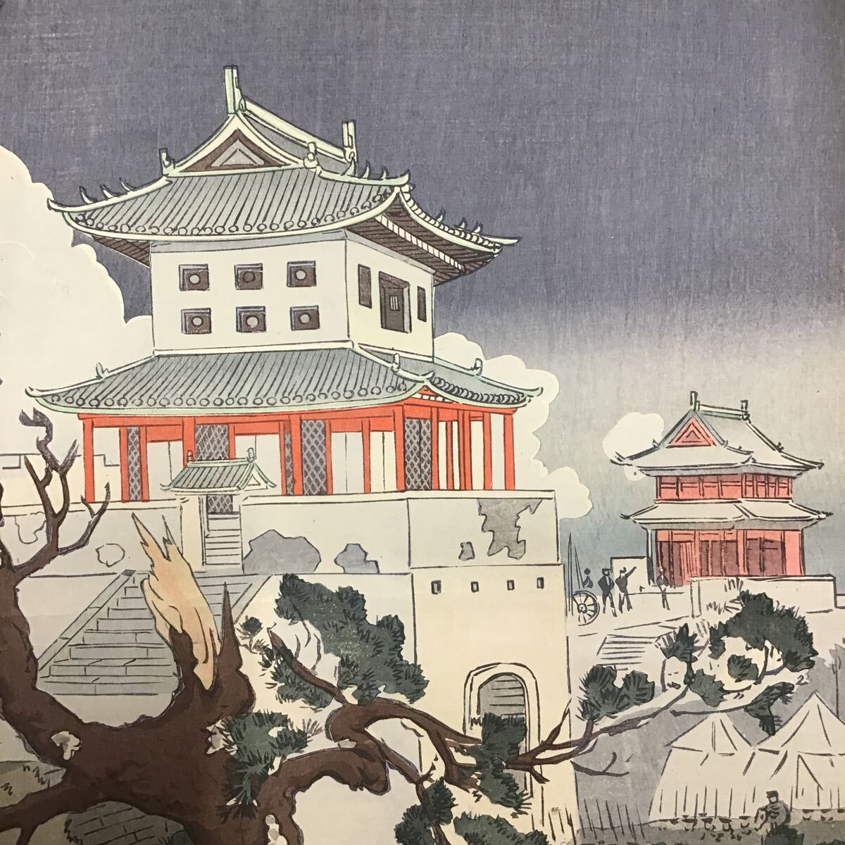 Meiji 28 год гравюра на дереве второй армия золотой . замок ... map No.259