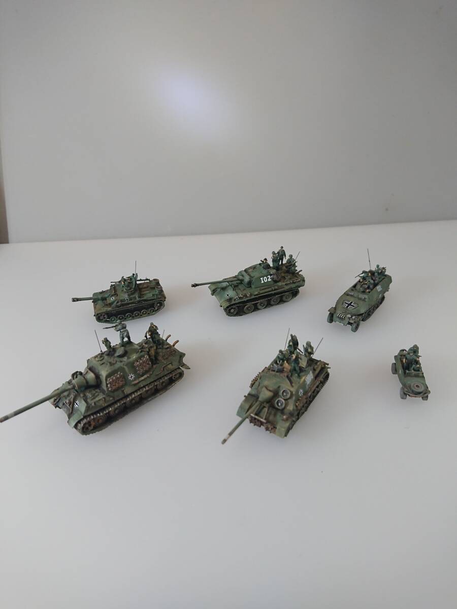 1/144完成品　ヤークトティーガー ＆パンターG型＆Ⅳ号駆逐戦車70A＆Ⅲ号突撃砲G型＆Sdkfz251-1＆ワーゲン無線車「レマゲン/虎の反撃２」_画像1