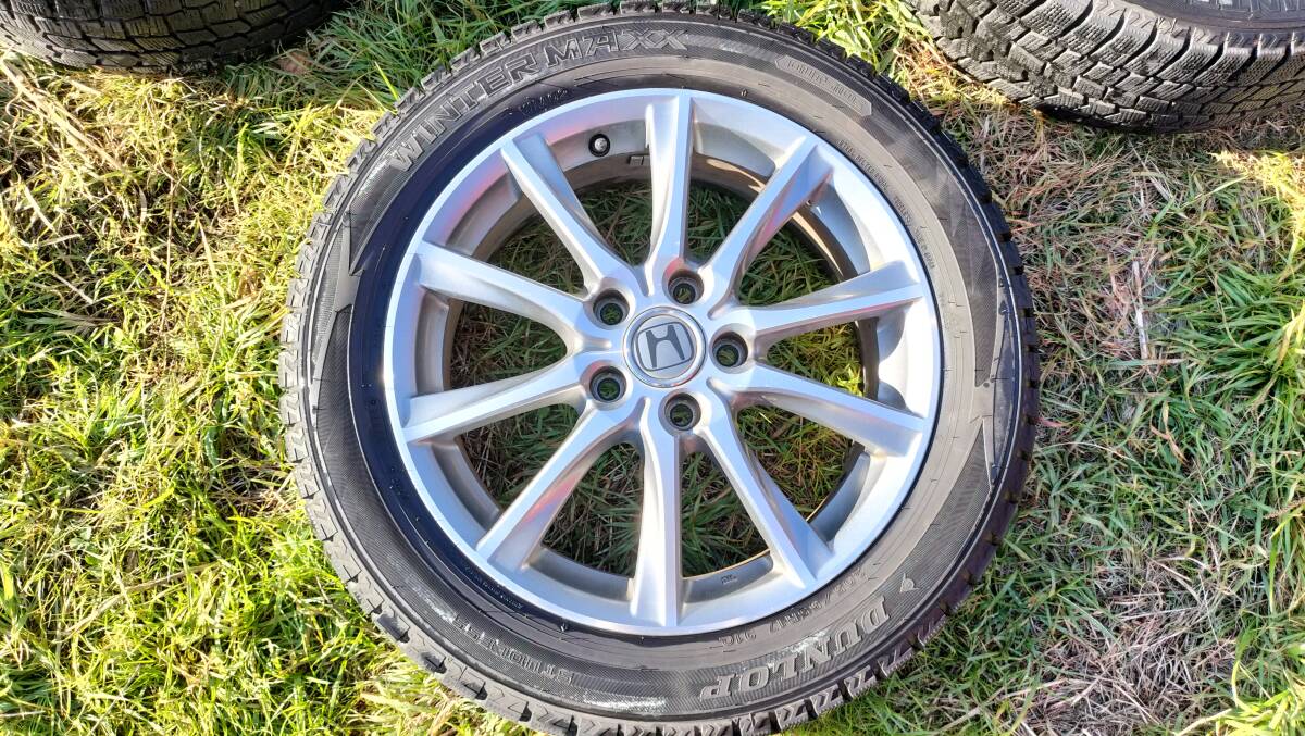 ホンダ ストリーム RST 純正ホイール ダンロップ WINTERMAXX 2019年/43週製造 7分山 スタッドレス 4本 タイヤホイールセット_画像4