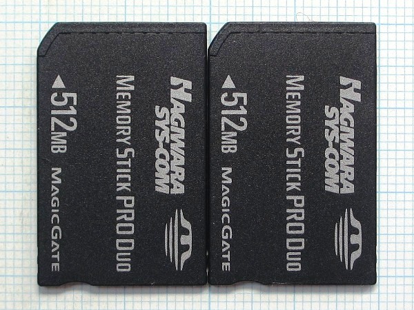 ★HAGIWARA SYS-COM メモリースティック PRO Duo 512MB 2枚 中古★送料85円・185円_画像1