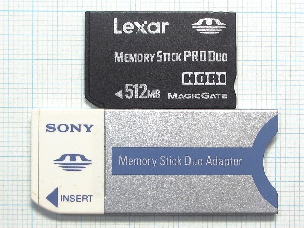 ★Ｌｅｘａｒ メモリースティック PRO Duo ５１２ＭＢ アダプタ付 中古★送料８５円・１８５円_画像1