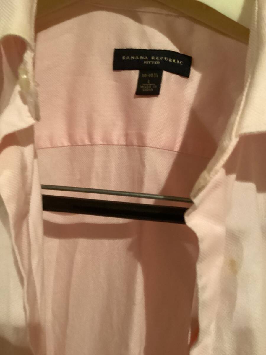 BANANA REPUBLIC 16-16.5 L. ピンク　長袖シャツ_画像1