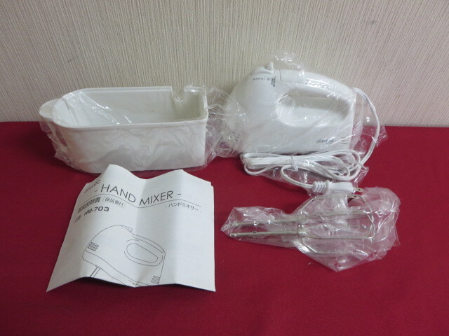 ★ハドリテック dretec★ スピード5段階切替/電源コード、ビーターが収納できるケース付き ハンドミキサー HM-703_画像1
