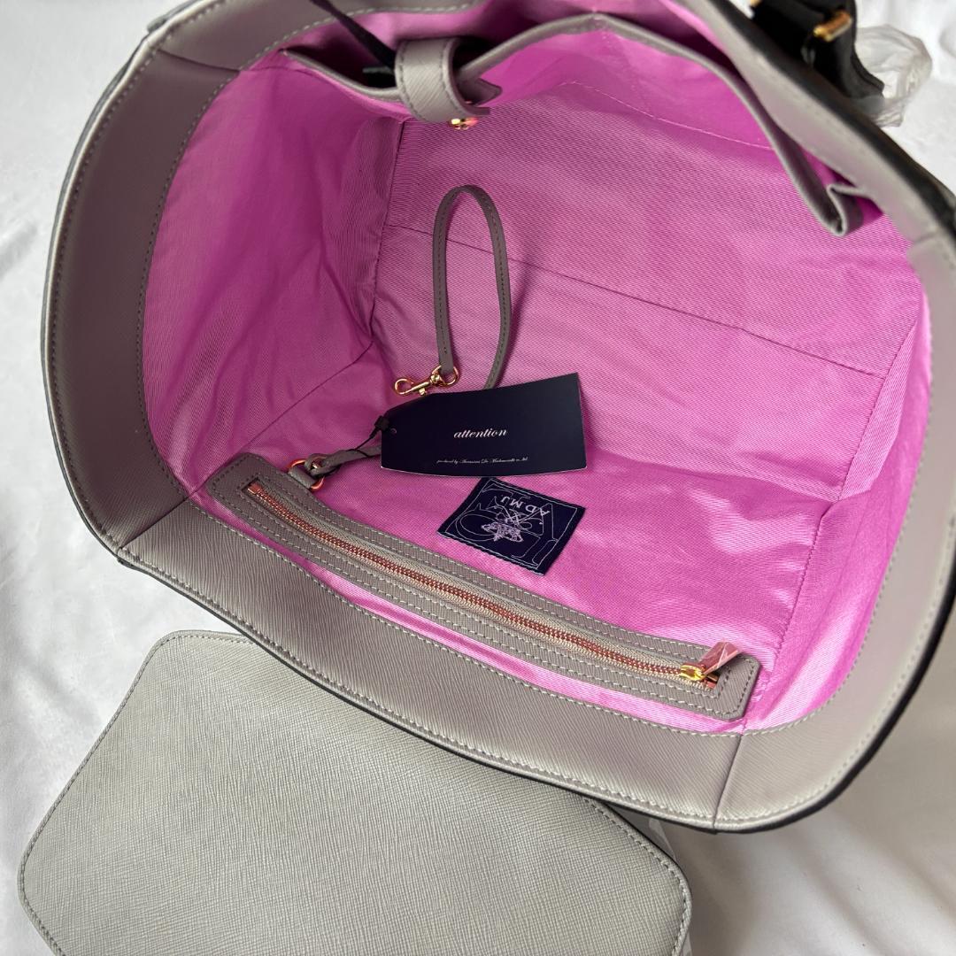 ＜未使用!!＞■A.D.M.J. エーディーエムジェー トートバッグ レザー 本革 肩掛け 普段使い 上品コーデ お洒落 ブラック 黒 管:2511063_画像4