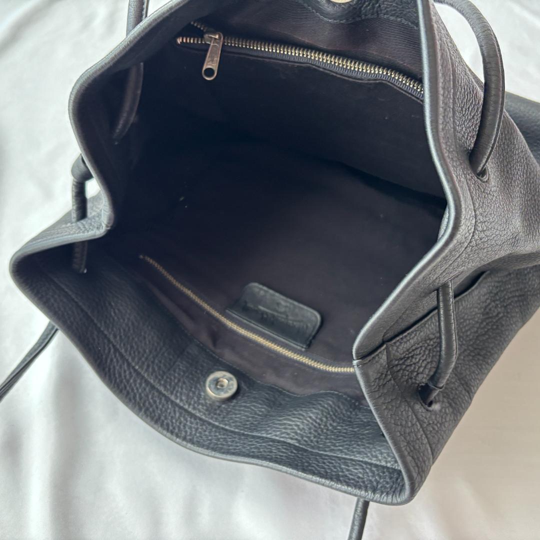 <良品>■MARGARET HOWELL マーガレットハウエル トートバッグ レザー A4収納 通勤 普段使い ブラック 黒 管:2511102_画像4