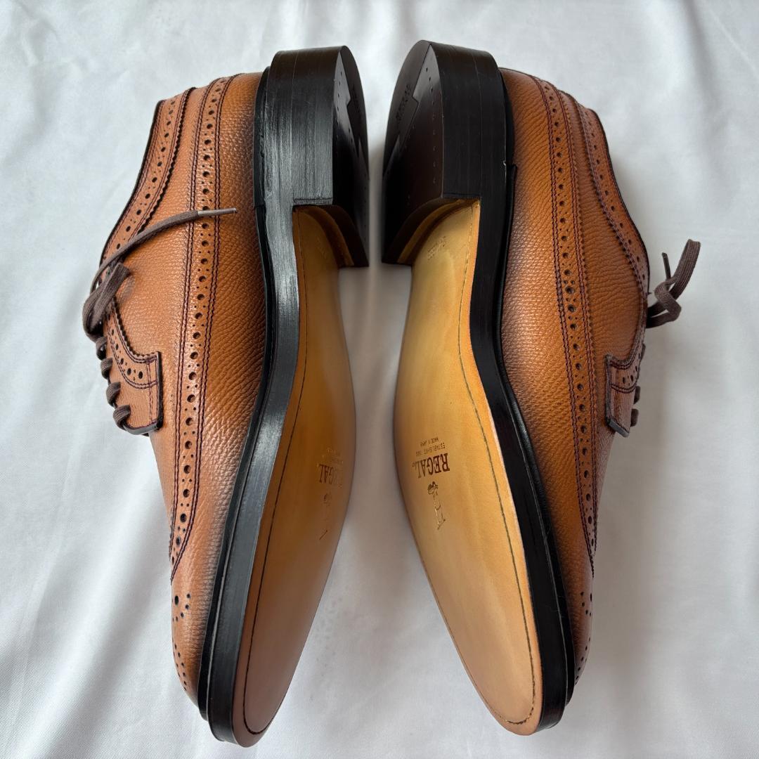 ■1円〜 ＜未使用!!＞■REGAL リーガル インペリアルグレード ウイングチップ 外羽根 レザー ビジネス ブラウン 24.5cm W105 管:2511096_画像6