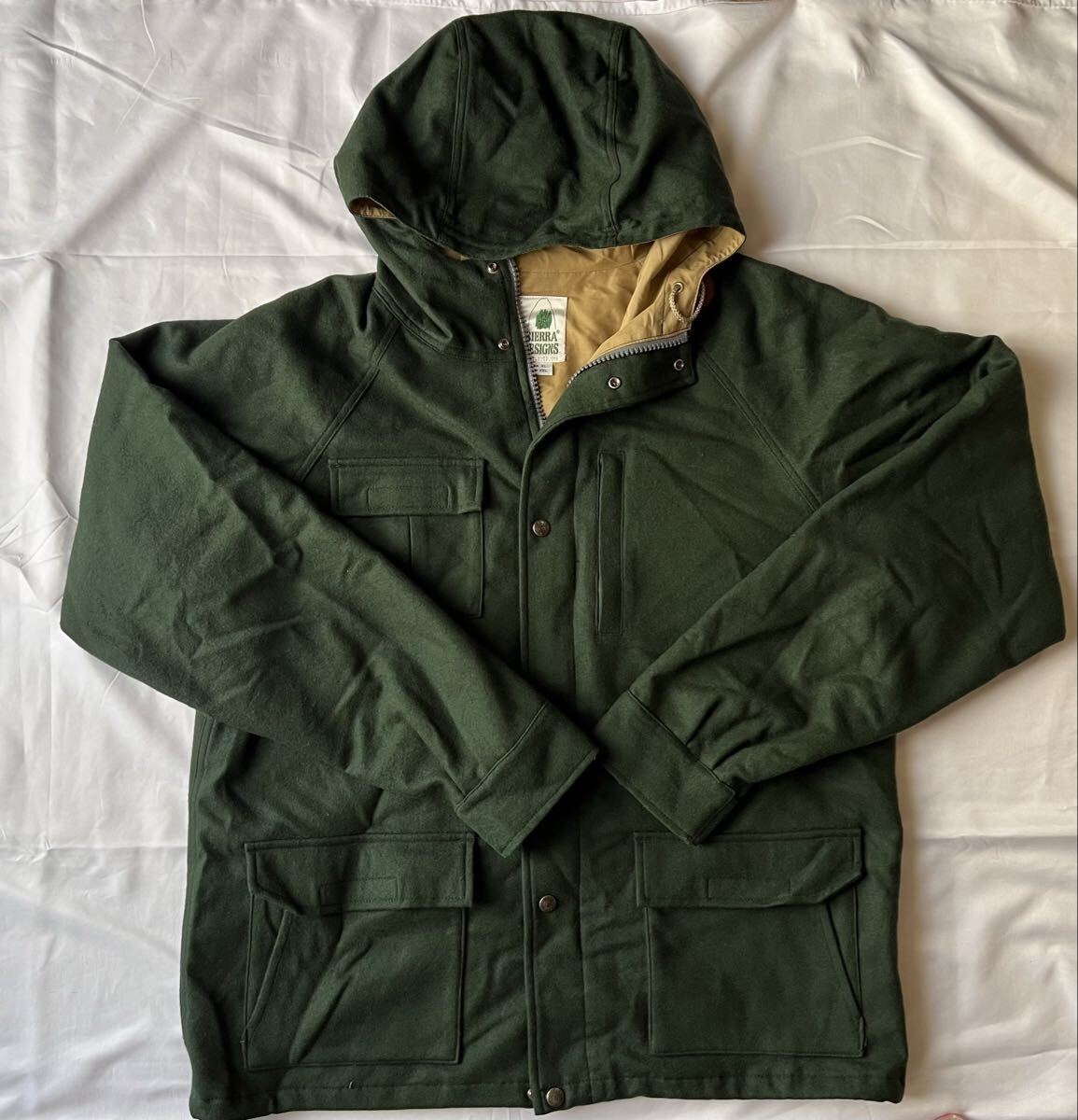 SIERRA DESIGNS ウール マウンテンパーカー USA XL JPN XXL 日本製 60/40 FABRIC MADE IN USA ダークグリーン ほぼ未着用 クリーニング済_画像1