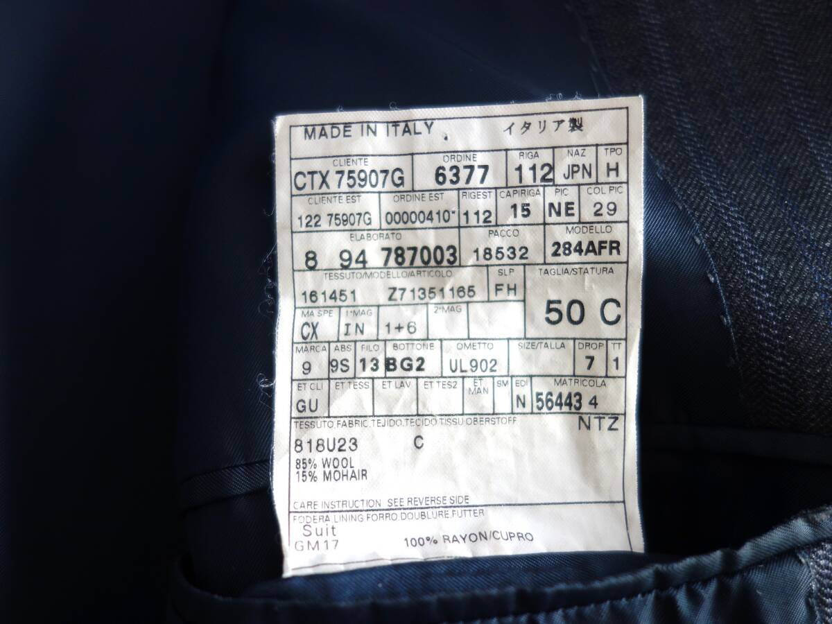 ◆GUCCI/グッチ 2ボタン 高級 灰スト スーツ セットアップ ジャケット パンツ 50 XL◆_画像6