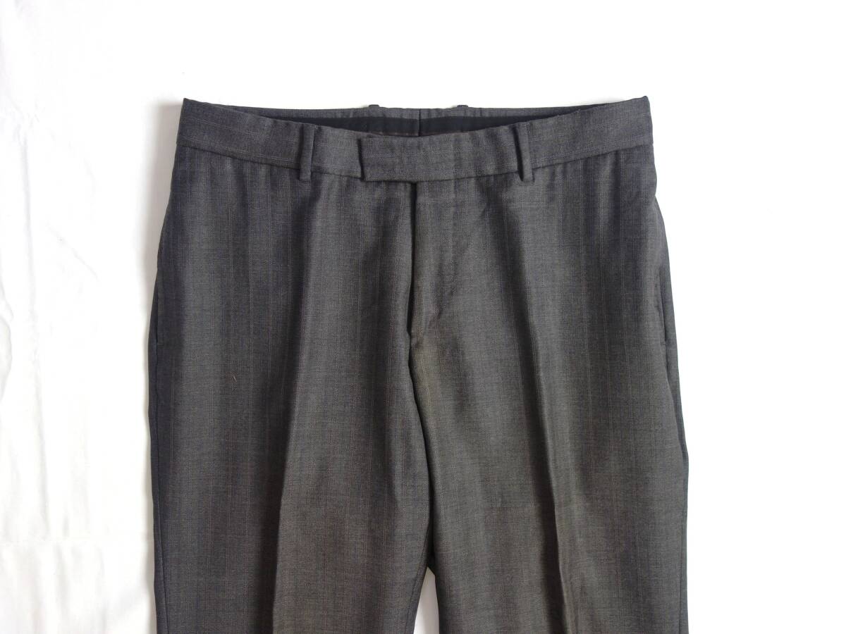 ◆GUCCI/グッチ 2ボタン 高級 灰スト スーツ セットアップ ジャケット パンツ 50 XL◆_画像10