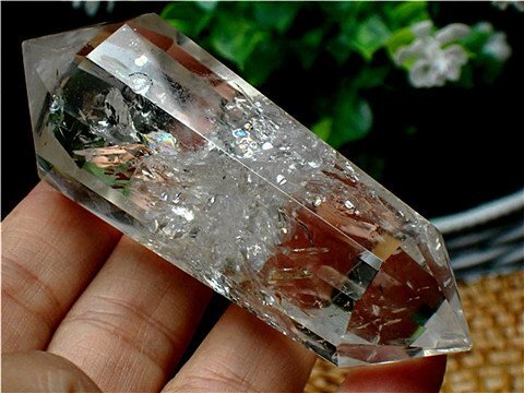 AAA級☆高透明度天然ハーキマーダイヤモンド水晶六角柱179B2-47B97b